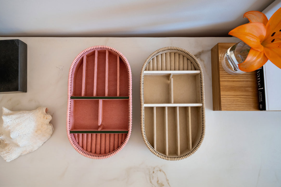 Ava Mirror Jewelry Box - Olive